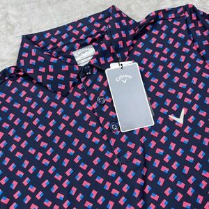 Callaway Polo Shirt Kids XL Blue American Flag Opti-Dri Stretch Performance